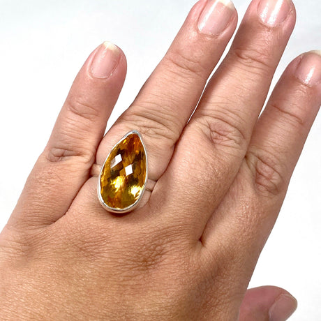 Citrine faceted teardrop ring s.11 KRGJ2839 - Nature's Magick