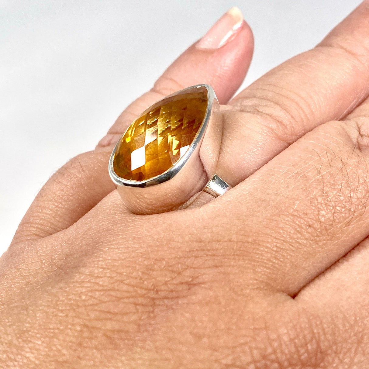 Citrine faceted teardrop ring s.11 KRGJ2839 - Nature's Magick