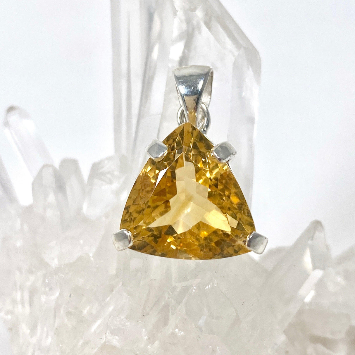 Citrine faceted triangular pendant KPGJ3647 - Nature's Magick