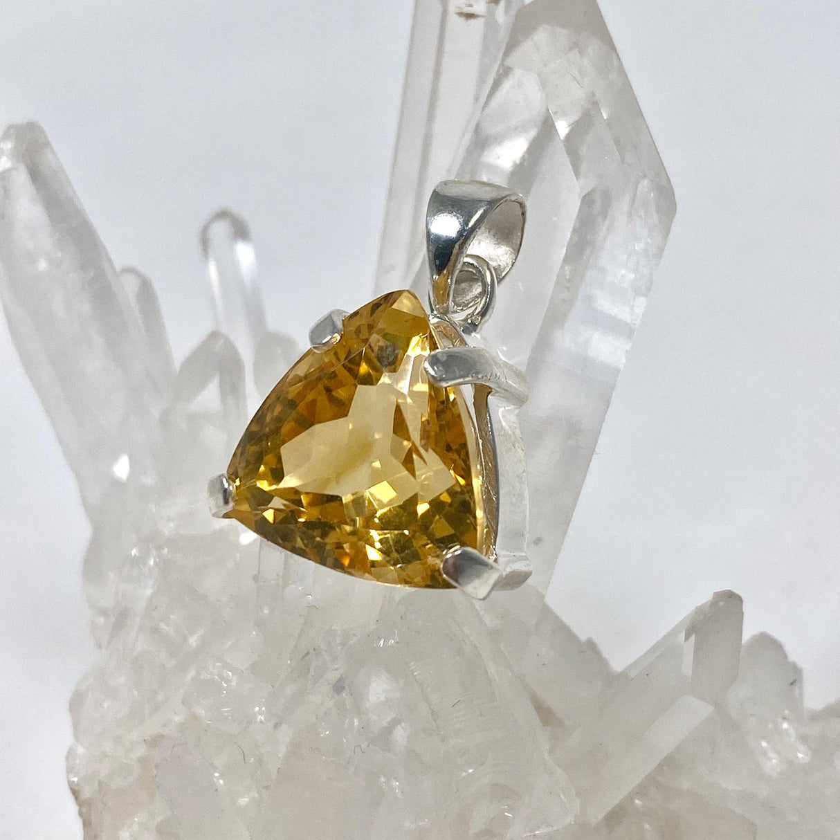 Citrine faceted triangular pendant KPGJ3647 - Nature's Magick