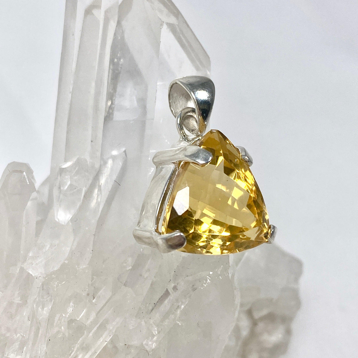 Citrine faceted triangular pendant KPGJ3647 - Nature's Magick