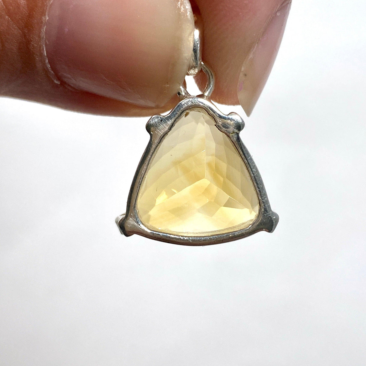 Citrine faceted triangular pendant KPGJ3647 - Nature's Magick