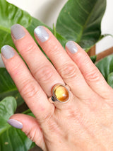 Citrine Oval Cabochon Ring Size 11 PRGJ611