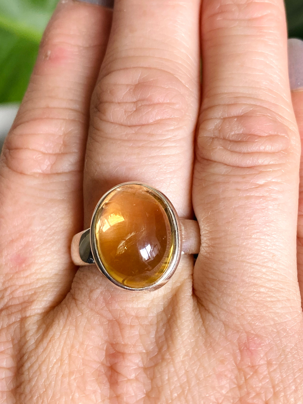 Citrine Oval Cabochon Ring Size 11 PRGJ611