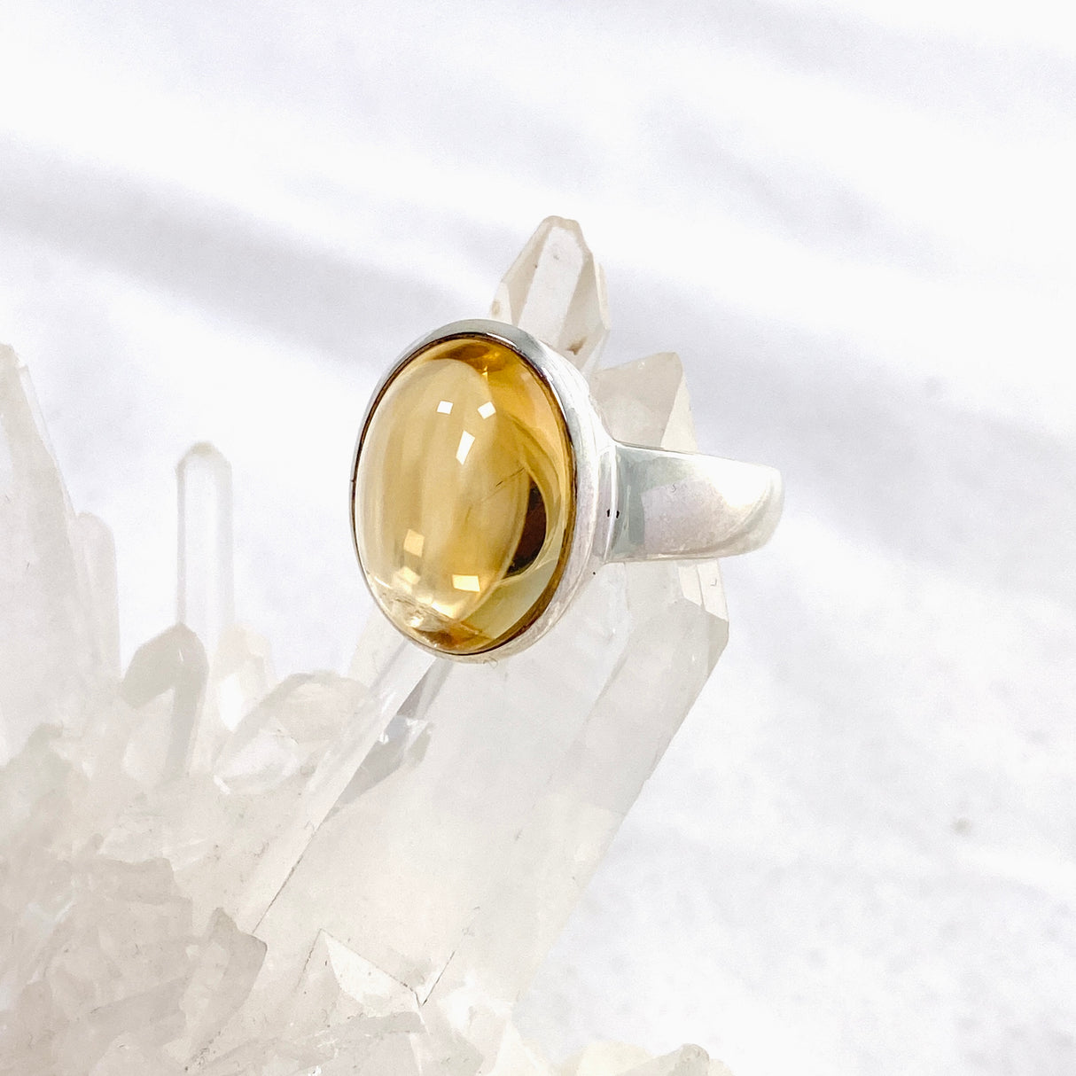 Citrine Oval Cabochon Ring Size 11 PRGJ611