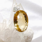 Citrine Oval Checkerboard Faceted Pendant KPGJ4786