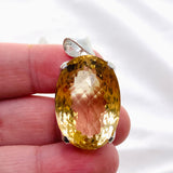 Citrine Oval Checkerboard Faceted Pendant KPGJ4786