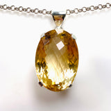 Citrine Oval Checkerboard Faceted Pendant KPGJ4786