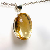 Citrine Oval Checkerboard Faceted Pendant KPGJ4786