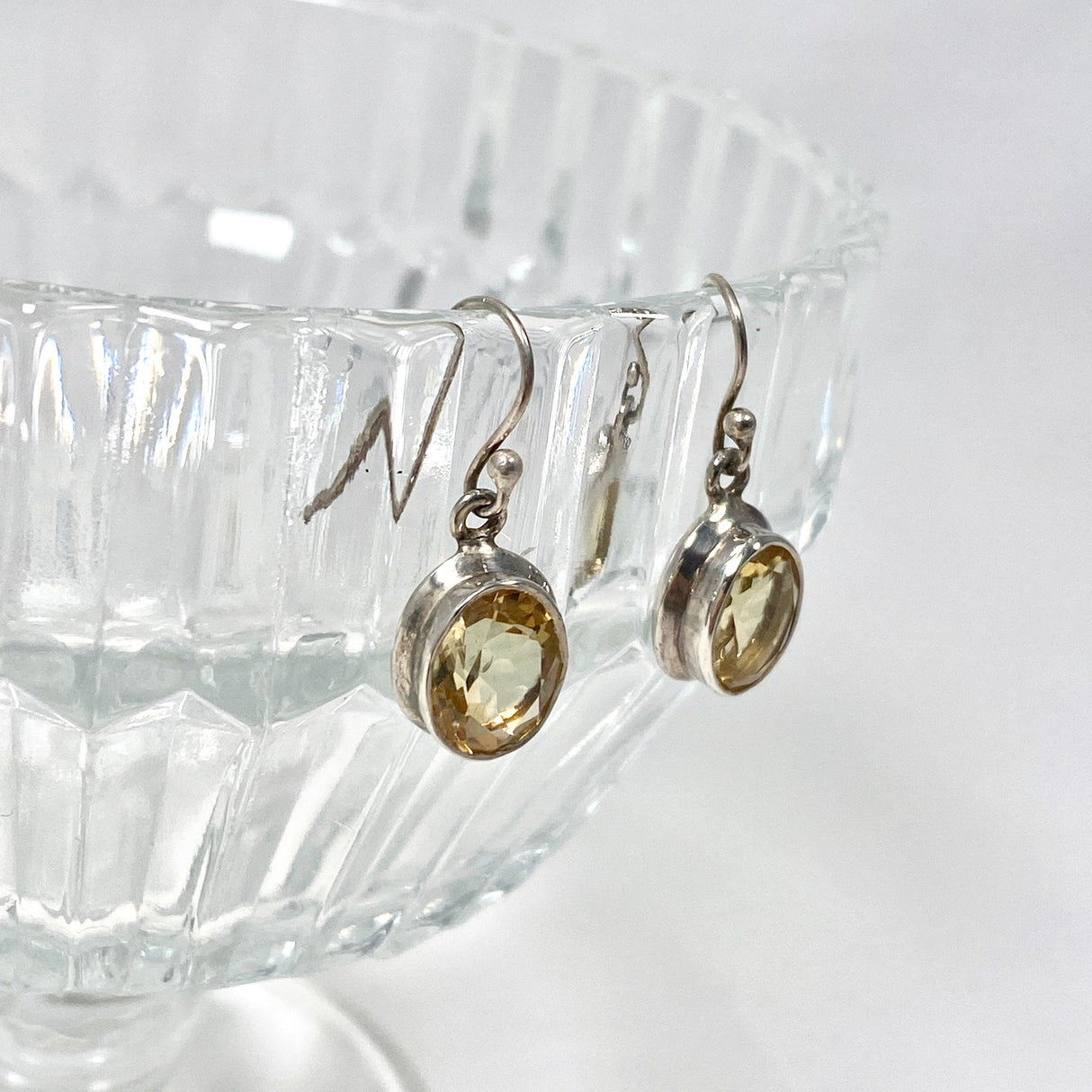 Citrine oval faceted earrings KEGJ716 - Nature's Magick