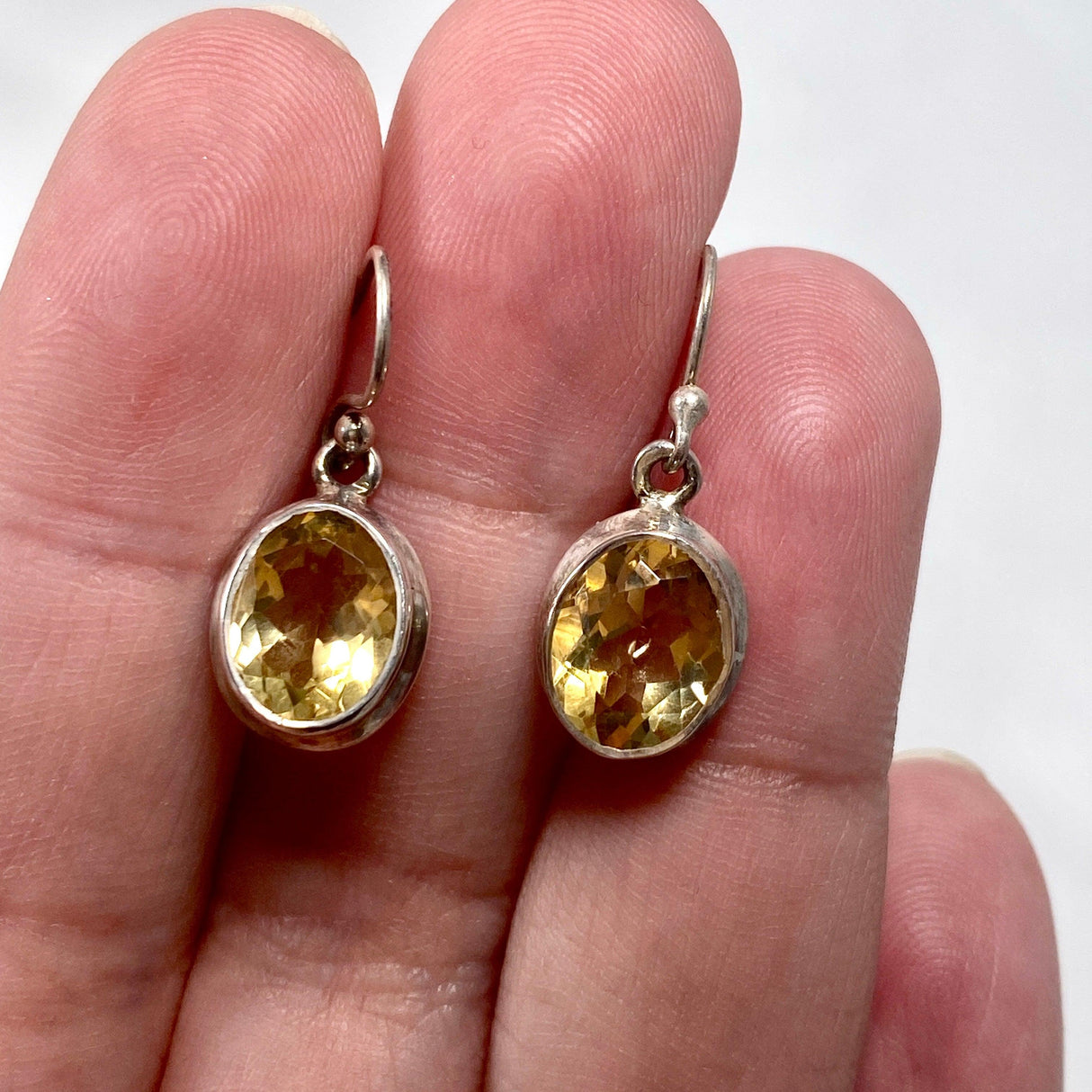 Citrine oval faceted earrings KEGJ716 - Nature's Magick