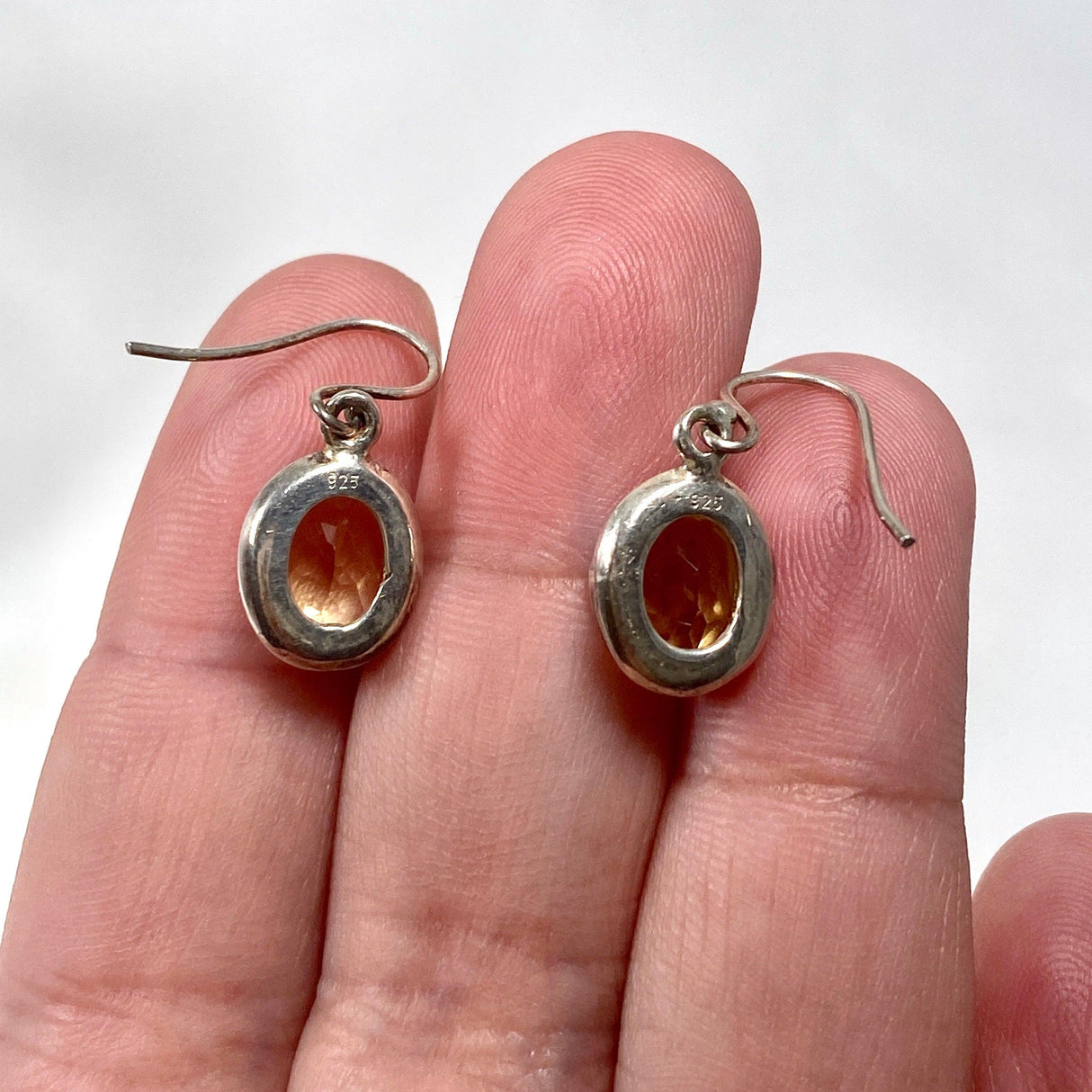 Citrine oval faceted earrings KEGJ716 - Nature's Magick