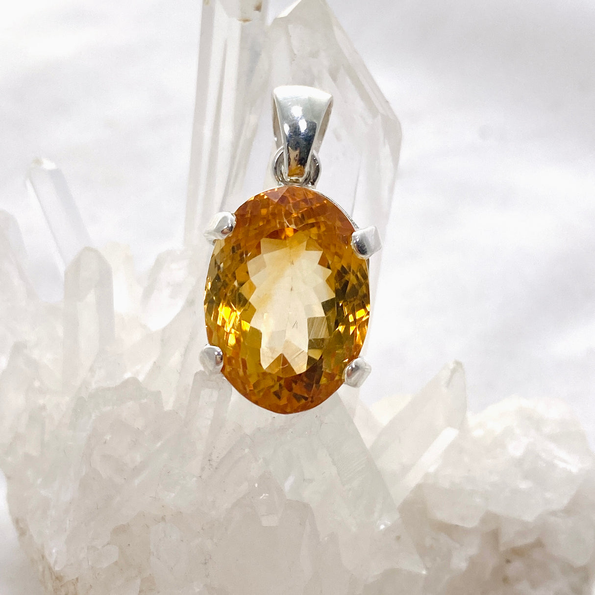 Citrine Oval Faceted Pendant KPGJ4784