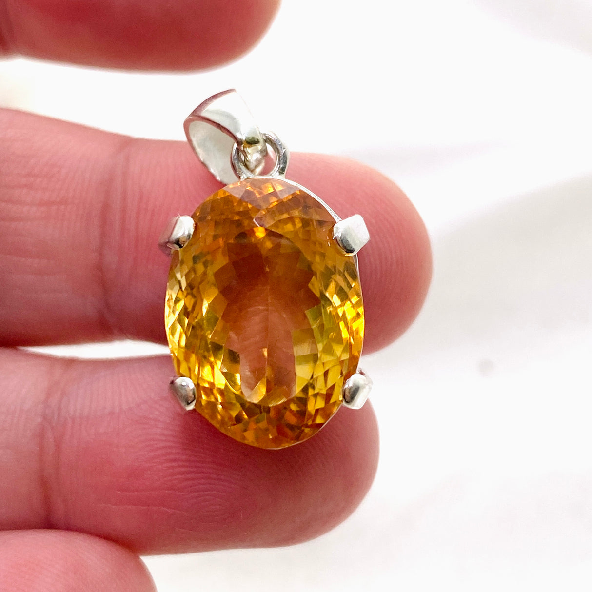 Citrine Oval Faceted Pendant KPGJ4784