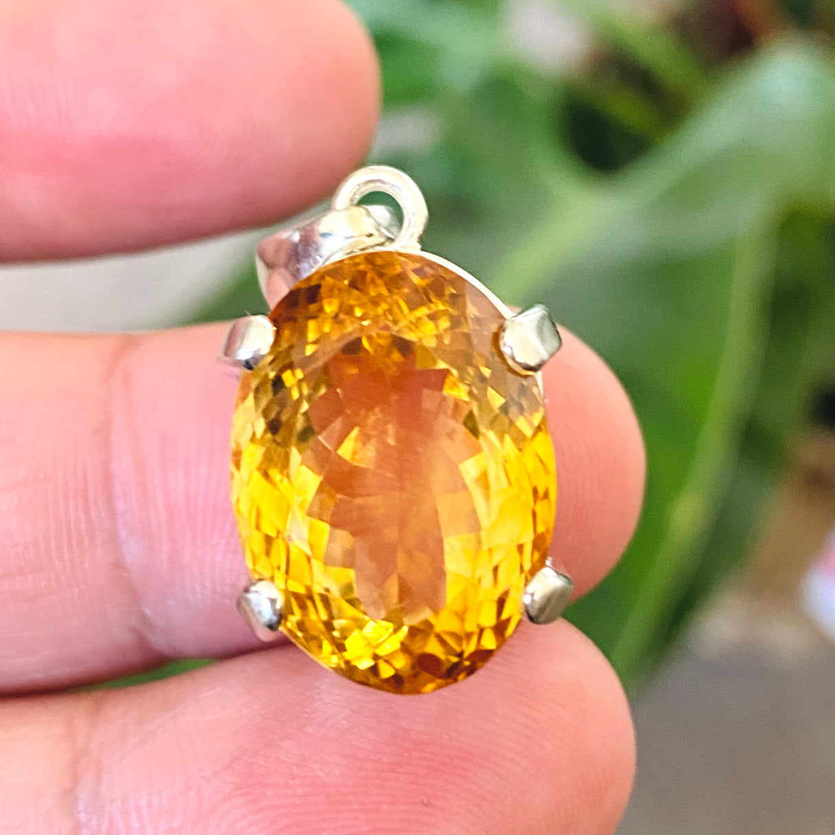 Citrine Oval Faceted Pendant KPGJ4784