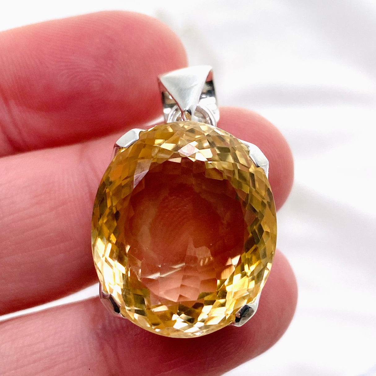 Citrine Oval Faceted Pendant KPGJ4785