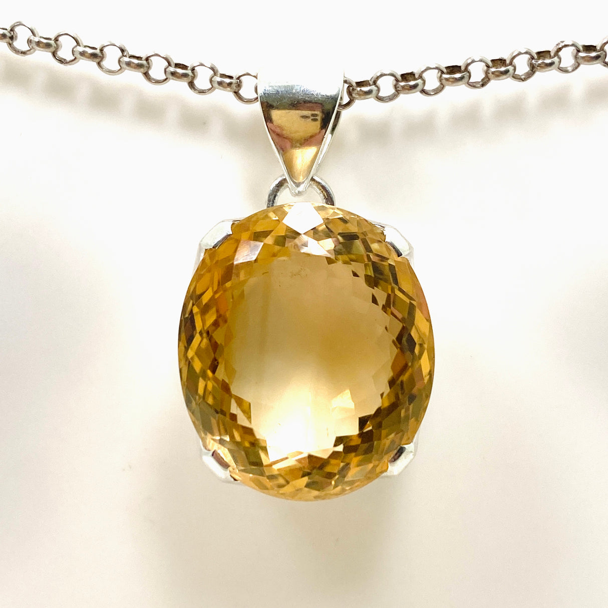 Citrine Oval Faceted Pendant KPGJ4785