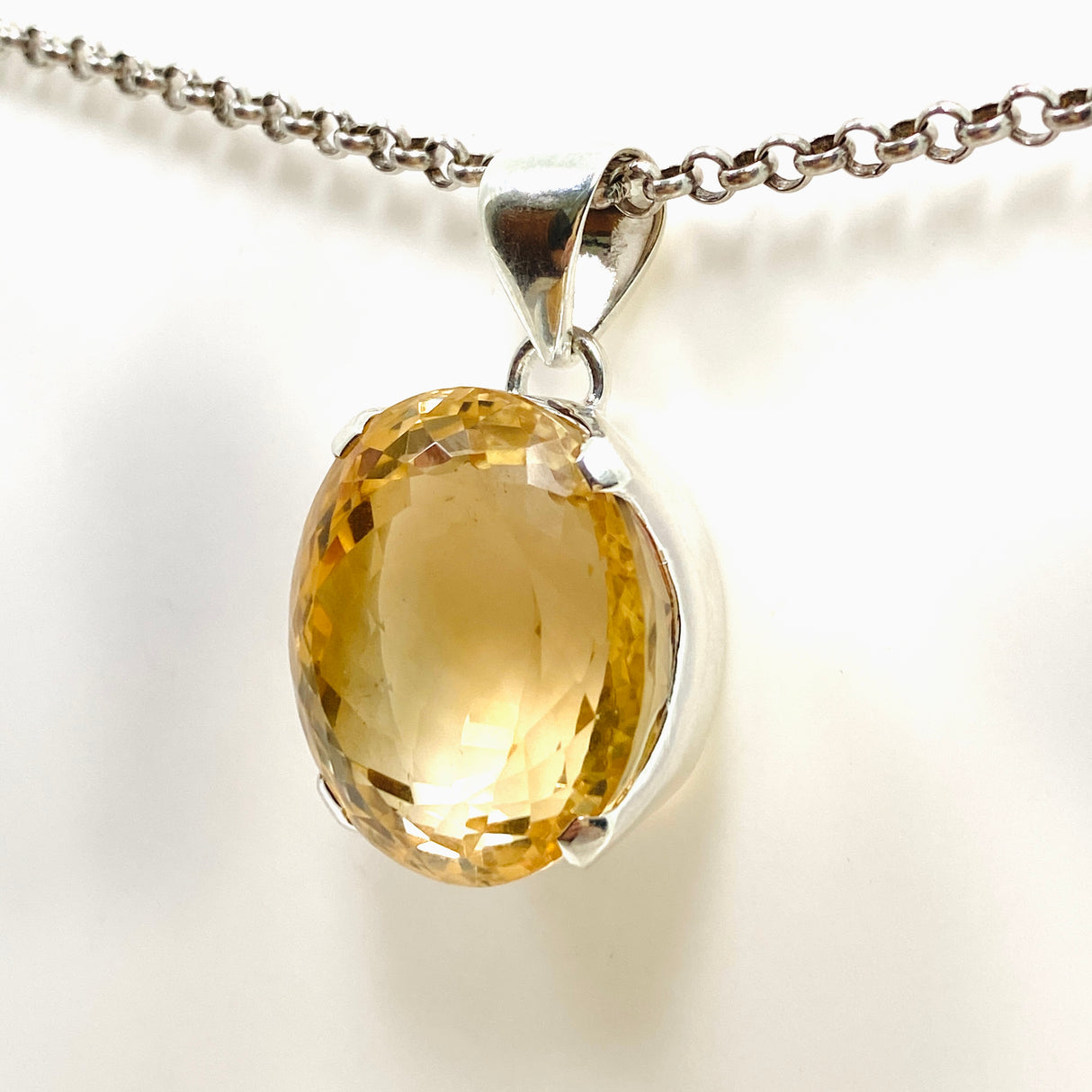 Citrine Oval Faceted Pendant KPGJ4785