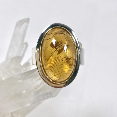 Citrine oval ring with gold detailing s.11 KRGJ2843 - Nature's Magick