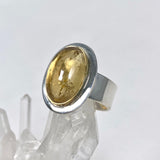 Citrine oval ring with gold detailing s.7 KRGJ2845 - Nature's Magick