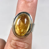 Citrine oval ring with gold detailing s.7 KRGJ2845 - Nature's Magick