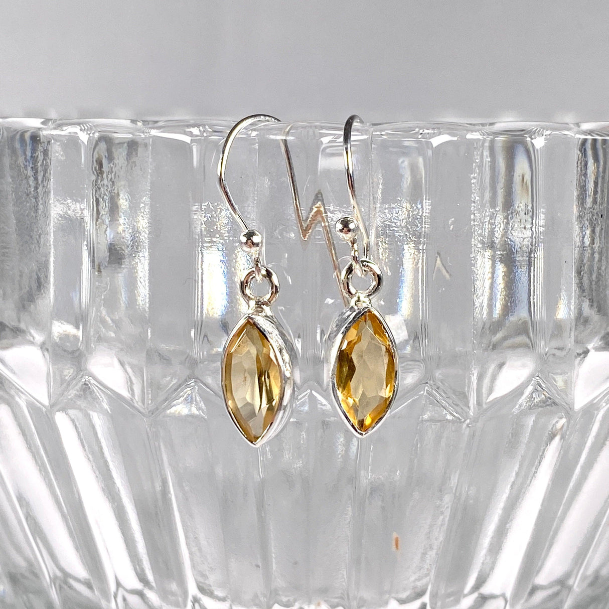 Citrine petite marquise faceted earrings R2363-CTM - Nature's Magick