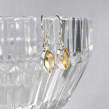 Citrine petite marquise faceted earrings R2363-CTM - Nature's Magick