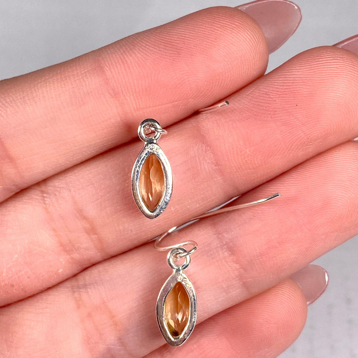 Citrine petite marquise faceted earrings R2363-CTM - Nature's Magick