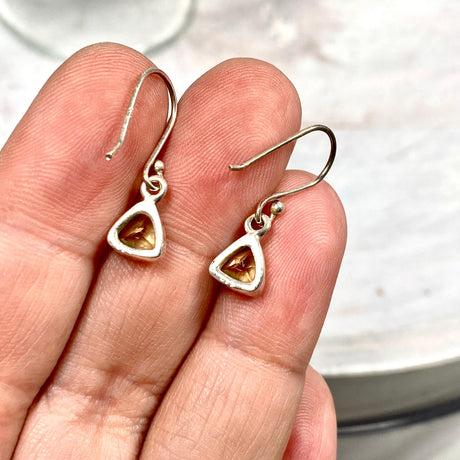 Citrine petite triangular faceted earrings R2363-CTT - Nature's Magick