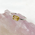 Citrine Rectangular Faceted Fine Band Ring R3793-CIT - Nature's Magick