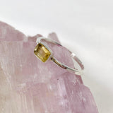 Citrine Rectangular Faceted Fine Band Ring R3793-CIT - Nature's Magick