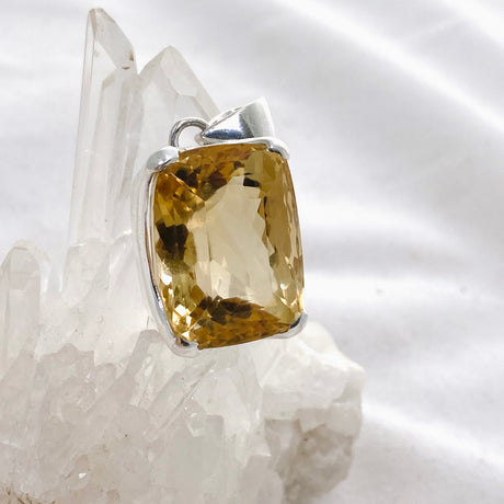 Citrine Rectangular Faceted Pendant KPGJ4795