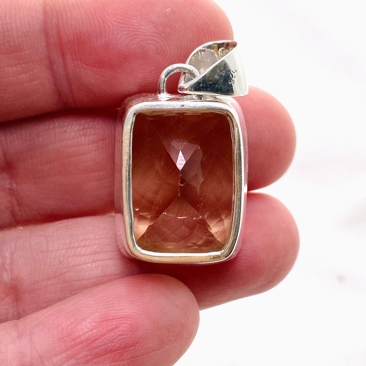 Citrine Rectangular Faceted Pendant KPGJ4795