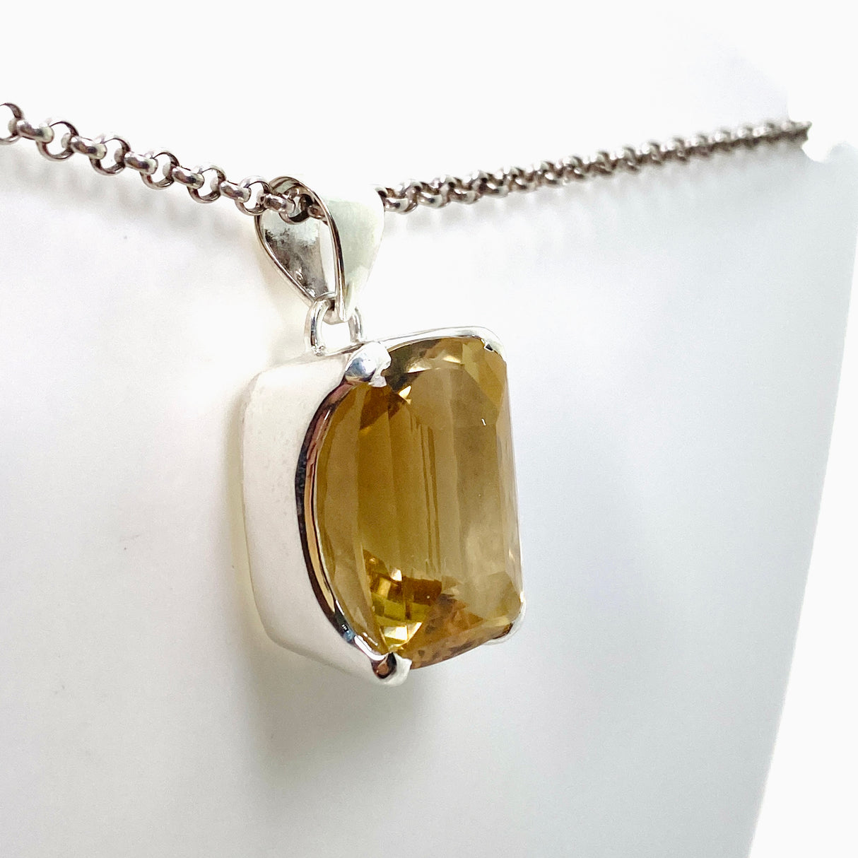 Citrine Rectangular Faceted Pendant KPGJ4795