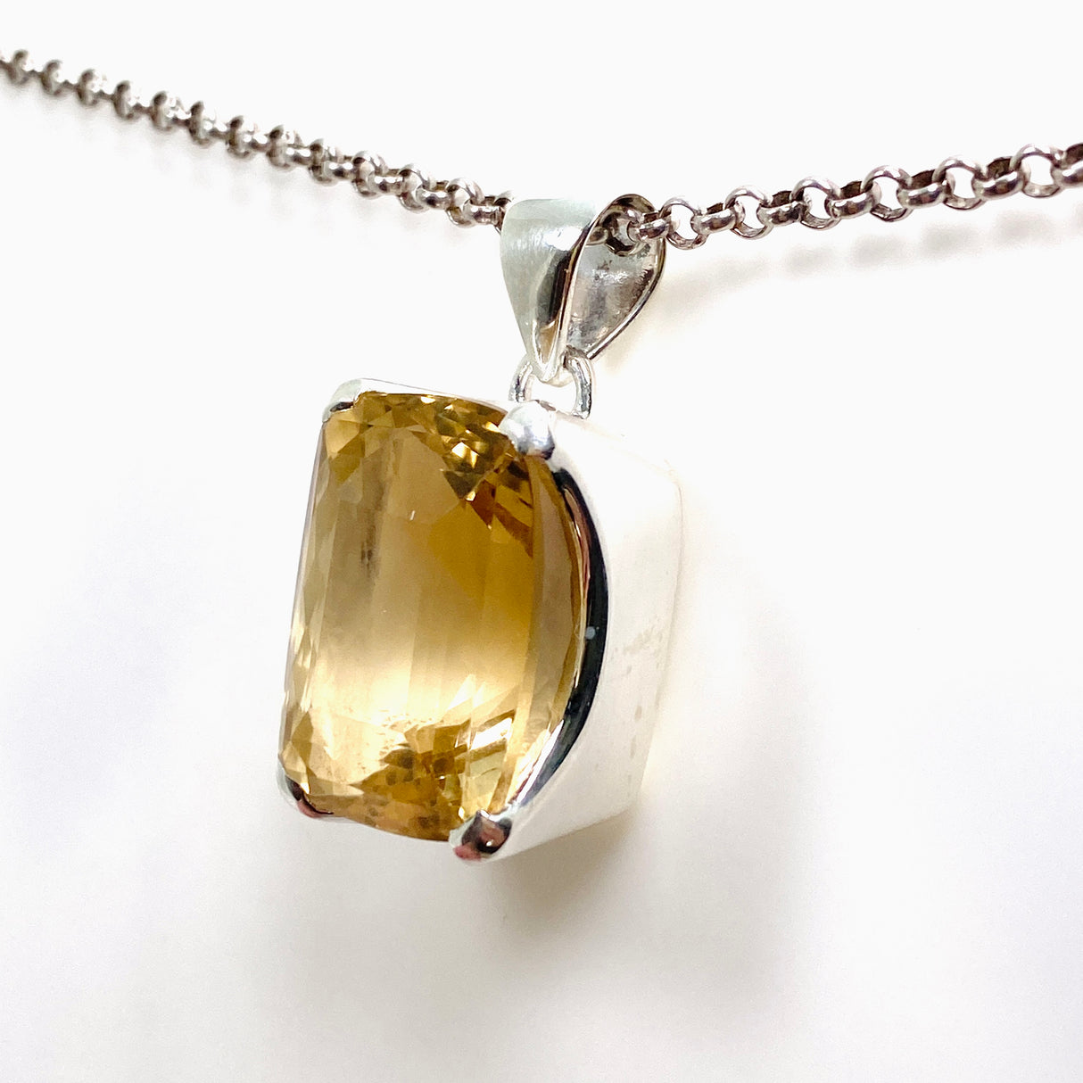 Citrine Rectangular Faceted Pendant KPGJ4795