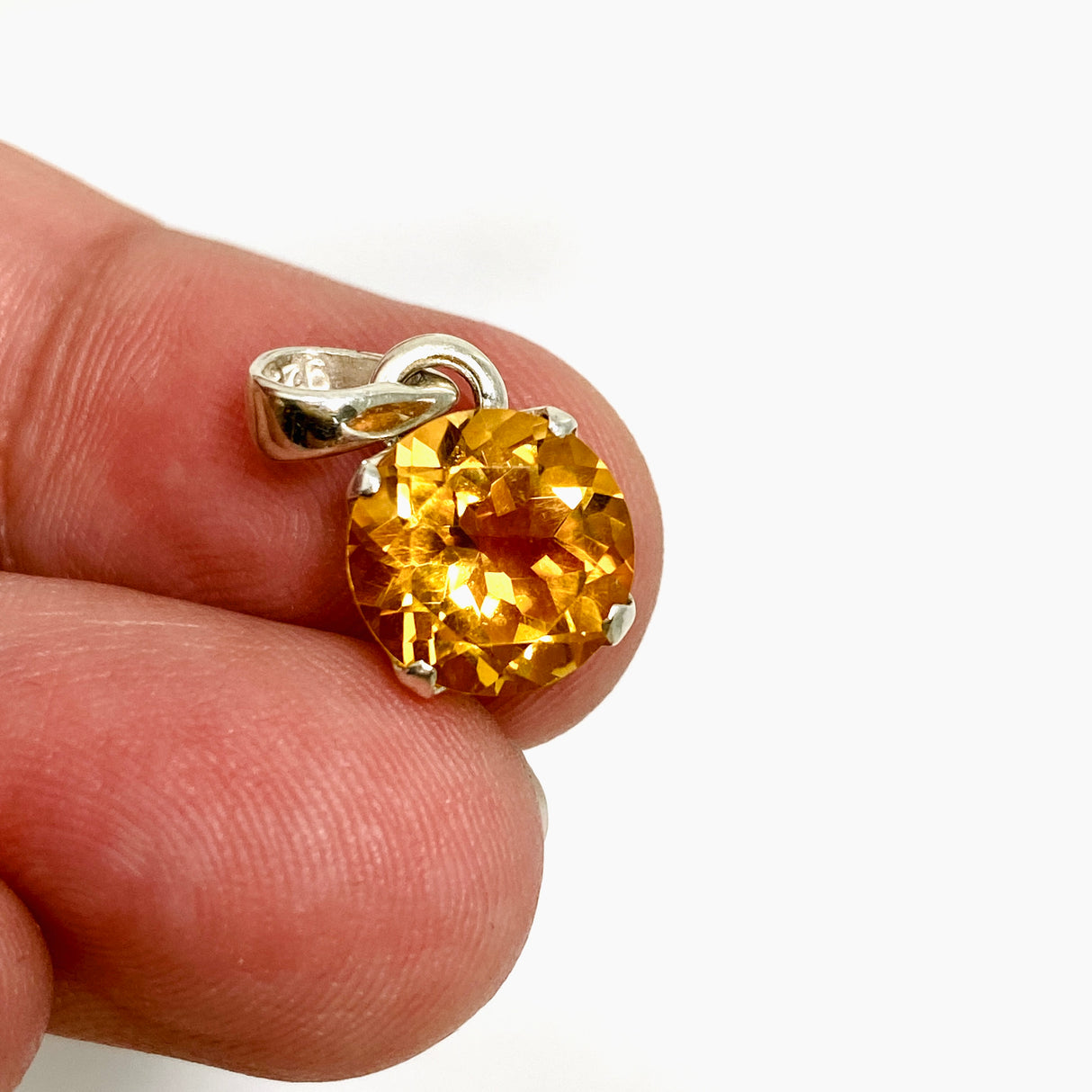 Citrine Round Faceted Pendant PPGJ1311