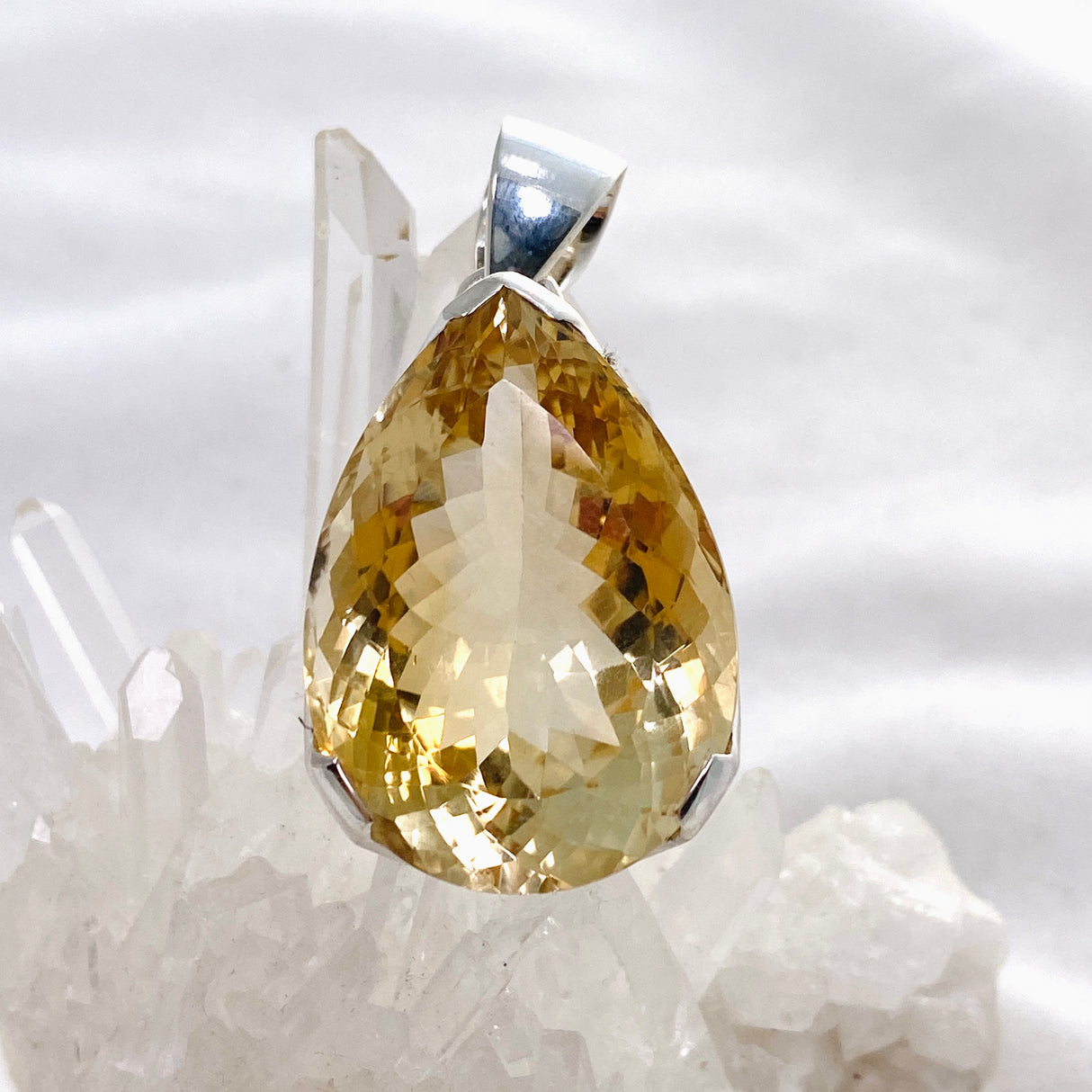 Citrine Teardrop Faceted Pendant KPGJ4790