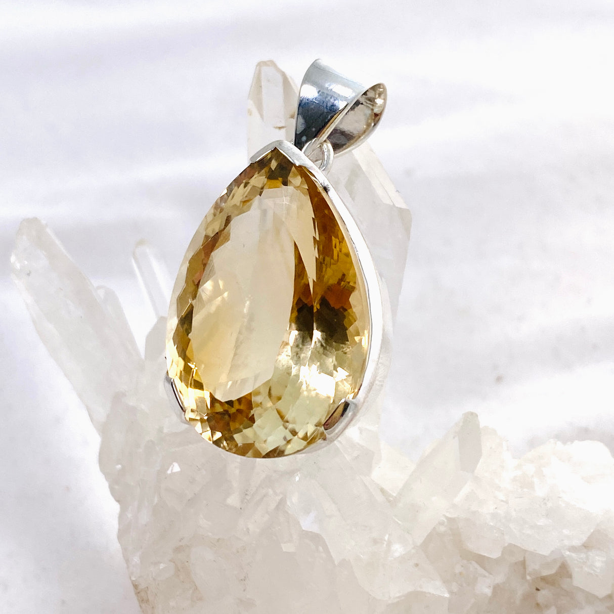 Citrine Teardrop Faceted Pendant KPGJ4790