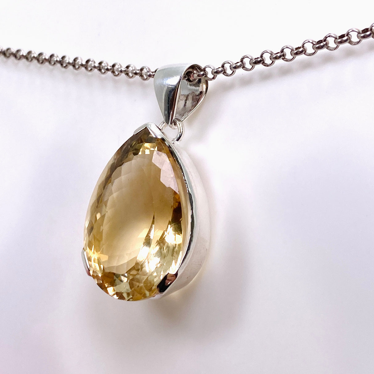 Citrine Teardrop Faceted Pendant KPGJ4790