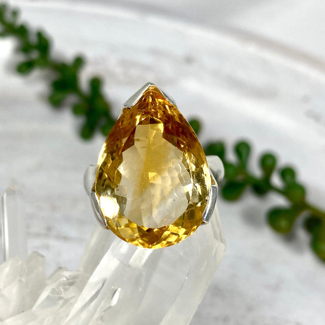 Citrine teardrop faceted ring s.8 KRGJ2675 - Nature's Magick