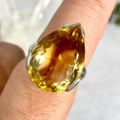 Citrine teardrop faceted ring s.8 KRGJ2675 - Nature's Magick