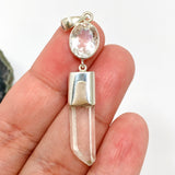 Clear Quartz and Faceted Clear Quartz Pendant BTP-95