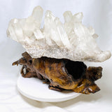 Clear Quartz Cluster with Wooden stand 5.1kg CQS-02 - Nature's Magick