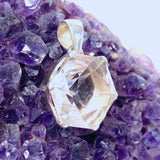 Clear Quartz Faceted Hexagon Pendant PPGJ621 - Nature's Magick