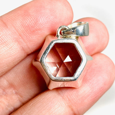 Clear Quartz Faceted Hexagon Pendant PPGJ621 - Nature's Magick