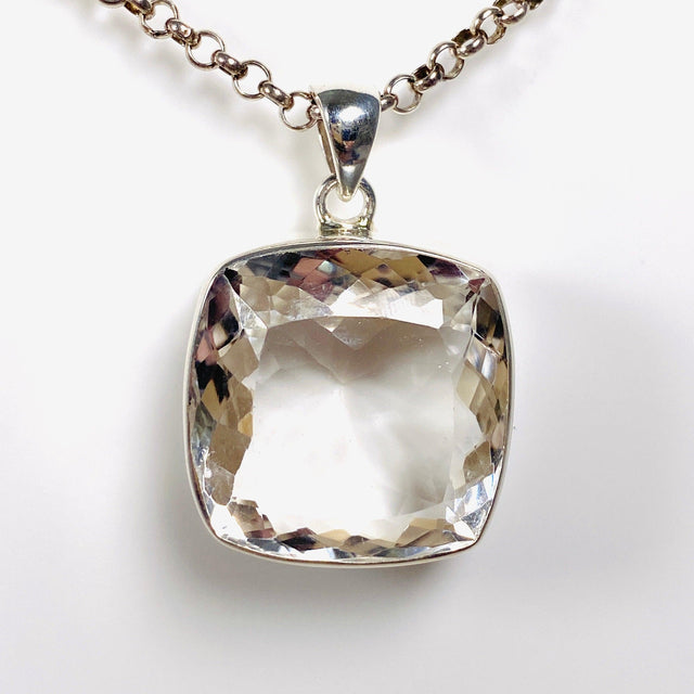 Clear Quartz faceted square pendant KPGJ3919 - Nature's Magick