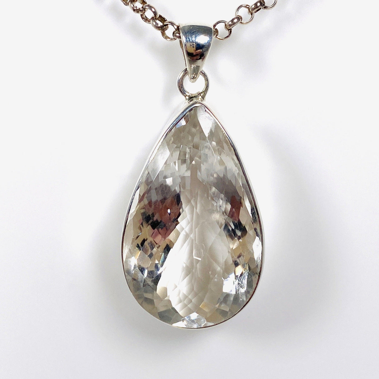 Clear Quartz faceted teardrop pendant KPGJ3920 - Nature's Magick