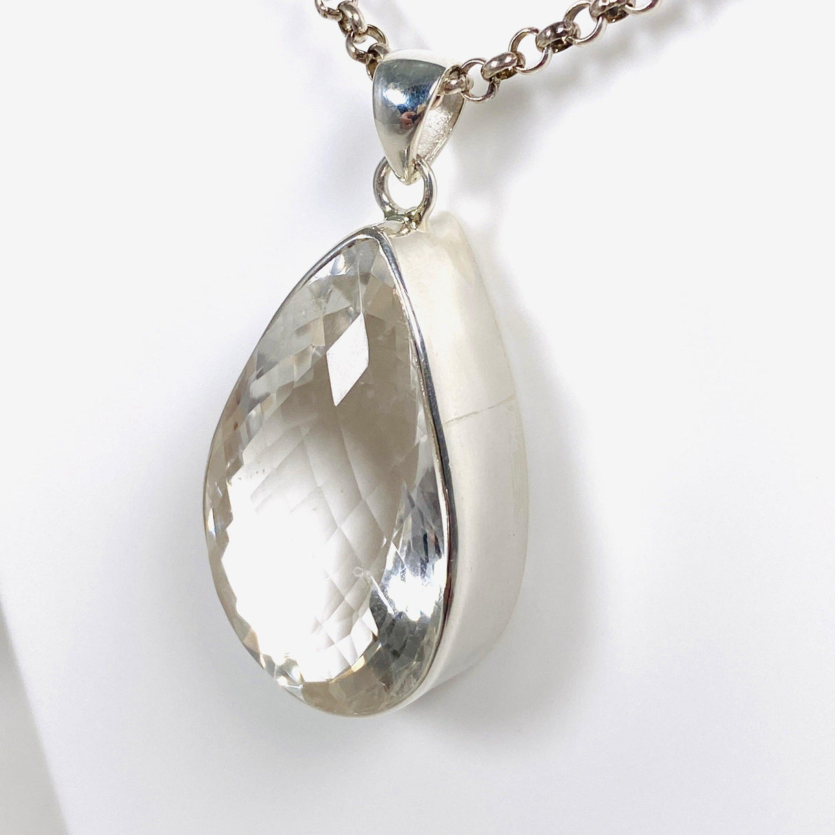 Clear Quartz faceted teardrop pendant KPGJ3920 - Nature's Magick