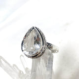 Clear Quartz Faceted Teardrop Ring in a Decorative Setting R3817 - Nature's Magick