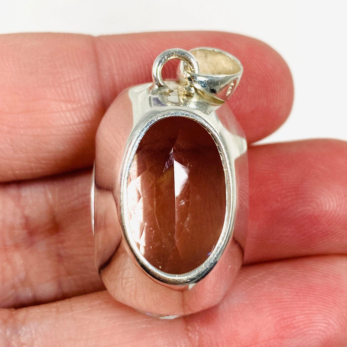 Clear Quartz oval faceted oval pendant KPGJ3916 - Nature's Magick